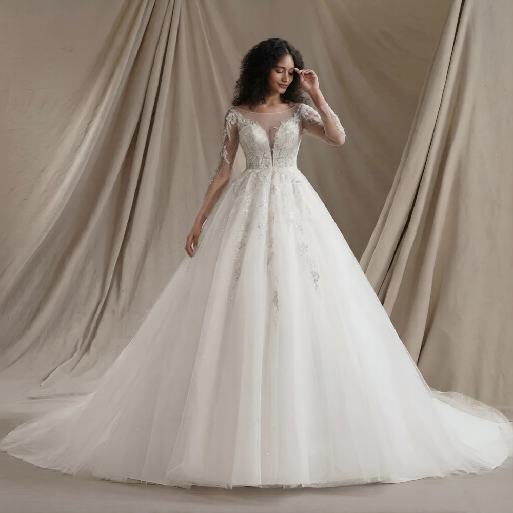 Robe de mariée gitane Robe de mariée paris avec dentelle blanche et jupe fluide, portée lors d'une cérémonie nuptiale élégante