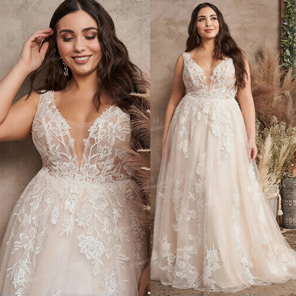 Robe de mariée empire pour femme avec coupe ronde, vue de face, tissu blanc élégante de la marque Robe de Mariée Paris.